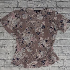 Catherine Malandrino Floral Blouse in Pink and Blue